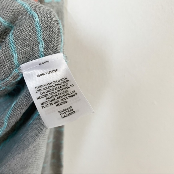 Halogen Women’s Gray & Blue Striped Button Up Cardigan Sz L - Picture 7 of 8